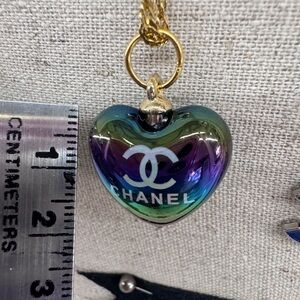 Upcycled Puffy Heart Chanel Pendant White